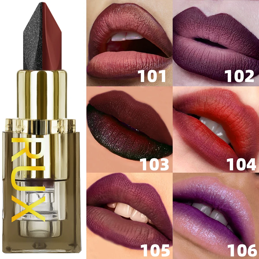 6 Colour Two-tone Glitter Lipstick - Image 3